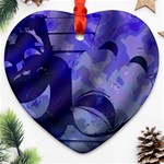 Blue Comedy Drama Theater Masks Ornament (Heart)  Front