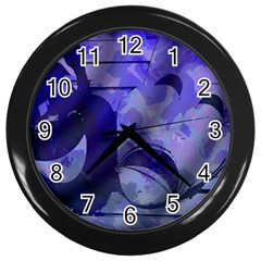 Blue Comedy Drama Theater Masks Wall Clocks (black) by BrightVibesDesign