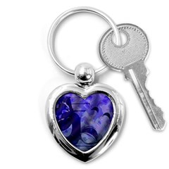 Blue Comedy Drama Theater Masks Key Chains (heart)  by BrightVibesDesign