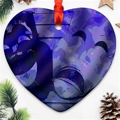 Blue Comedy Drama Theater Masks Heart Ornament (2 Sides) by BrightVibesDesign