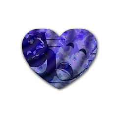 Blue Comedy Drama Theater Masks Heart Coaster (4 Pack)  by BrightVibesDesign