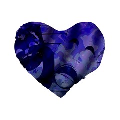 Blue Comedy Drama Theater Masks Standard 16  Premium Heart Shape Cushions by BrightVibesDesign