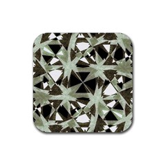 Modern Camo Print Rubber Coaster (square)  by dflcprints