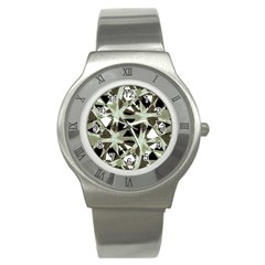 Modern Camo Print Stainless Steel Watch by dflcprints