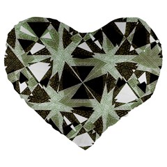 Modern Camo Print Large 19  Premium Heart Shape Cushions by dflcprints