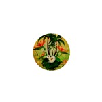 Tropical Design With Flowers And Palm Trees 1  Mini Buttons