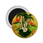 Tropical Design With Flowers And Palm Trees 2.25  Magnets