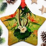 Tropical Design With Flowers And Palm Trees Ornament (Star) 