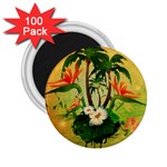 Tropical Design With Flowers And Palm Trees 2.25  Magnets (100 pack) 