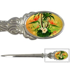 Tropical Design With Flowers And Palm Trees Letter Openers by FantasyWorld7