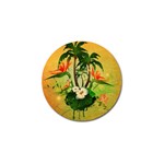 Tropical Design With Flowers And Palm Trees Golf Ball Marker (4 pack)