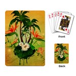 Tropical Design With Flowers And Palm Trees Playing Card Back