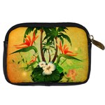 Tropical Design With Flowers And Palm Trees Digital Camera Cases Back