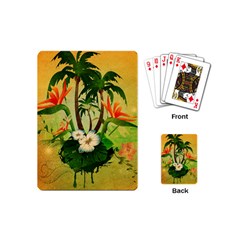 Tropical Design With Flowers And Palm Trees Playing Cards (mini)  by FantasyWorld7