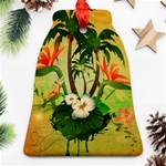 Tropical Design With Flowers And Palm Trees Ornament (Bell) 