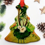 Tropical Design With Flowers And Palm Trees Christmas Tree Ornament (2 Sides)