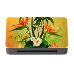 Tropical Design With Flowers And Palm Trees Memory Card Reader with CF