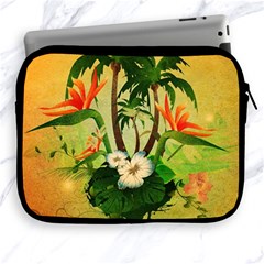 Tropical Design With Flowers And Palm Trees Apple Ipad 2/3/4 Zipper Cases by FantasyWorld7