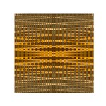 Yellow Gold Khaki Glow Pattern Small Satin Scarf (Square) Front