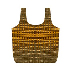 Yellow Gold Khaki Glow Pattern Full Print Recycle Bags (m) 