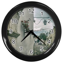 Colonial Street Of Arequipa City Peru Wall Clocks (black) by dflcprints