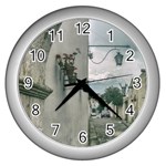 Colonial Street Of Arequipa City Peru Wall Clocks (Silver)  Front