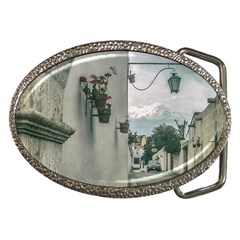 Colonial Street Of Arequipa City Peru Belt Buckles by dflcprints