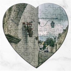 Colonial Street Of Arequipa City Peru Jigsaw Puzzle (heart) by dflcprints