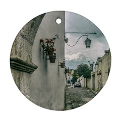 Colonial Street Of Arequipa City Peru Round Ornament (two Sides)  by dflcprints