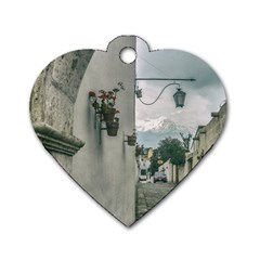 Colonial Street Of Arequipa City Peru Dog Tag Heart (one Side) by dflcprints