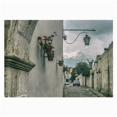 Colonial Street Of Arequipa City Peru Large Glasses Cloth (2-side) by dflcprints