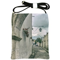 Colonial Street Of Arequipa City Peru Shoulder Sling Bags by dflcprints