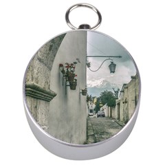 Colonial Street Of Arequipa City Peru Silver Compasses by dflcprints