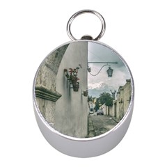 Colonial Street Of Arequipa City Peru Mini Silver Compasses by dflcprints