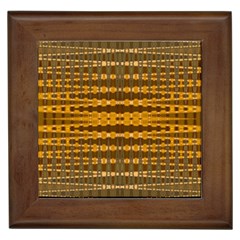 Yellow Gold Khaki Glow Pattern Framed Tiles by BrightVibesDesign