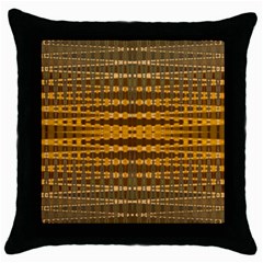 Yellow Gold Khaki Glow Pattern Throw Pillow Case (black) by BrightVibesDesign