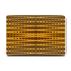 Yellow Gold Khaki Glow Pattern Small Doormat  by BrightVibesDesign