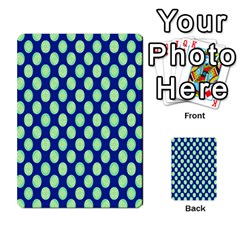 Mod Retro Green Circles On Blue Multi-purpose Cards (rectangle)  by BrightVibesDesign