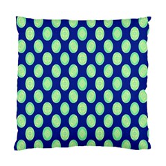 Mod Retro Green Circles On Blue Standard Cushion Case (one Side) by BrightVibesDesign