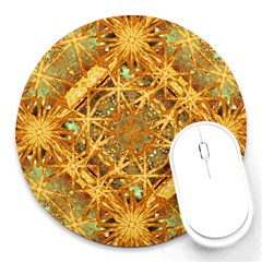 Digital Abstract Geometric Collage Round Mousepads