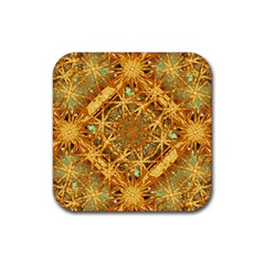 Digital Abstract Geometric Collage Rubber Coaster (Square) 