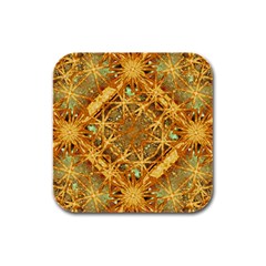 Digital Abstract Geometric Collage Rubber Square Coaster (4 pack) 