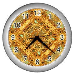 Digital Abstract Geometric Collage Wall Clocks (Silver) 