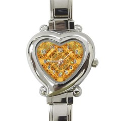 Digital Abstract Geometric Collage Heart Italian Charm Watch