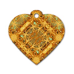 Digital Abstract Geometric Collage Dog Tag Heart (Two Sides)