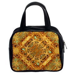 Digital Abstract Geometric Collage Classic Handbags (2 Sides) by dflcprints