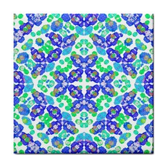 Stylized Floral Check Seamless Pattern Tile Coasters by dflcprints