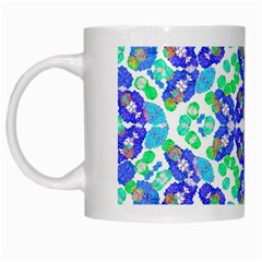 Stylized Floral Check Seamless Pattern White Mugs by dflcprints