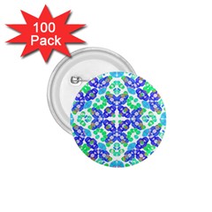 Stylized Floral Check Seamless Pattern 1 75  Buttons (100 Pack) 