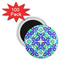 Stylized Floral Check Seamless Pattern 1 75  Magnets (100 Pack)  by dflcprints